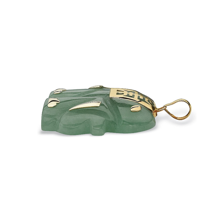 14K GOLD &amp; JADE ELEPHANT PENDANT