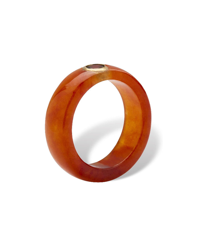 10K GOLD &amp; GARNET GEMSTONE RING