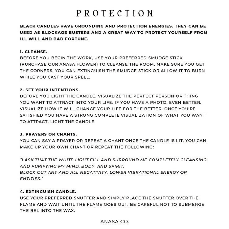 ANASA CO. PROTECTION SOY CANDLE