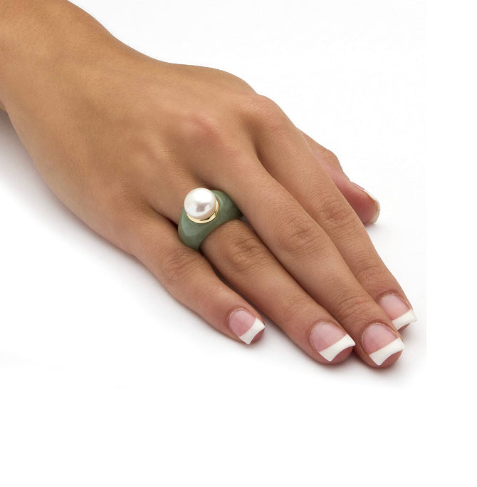 14K GOLD &amp; FRESHWATER PEARL RING